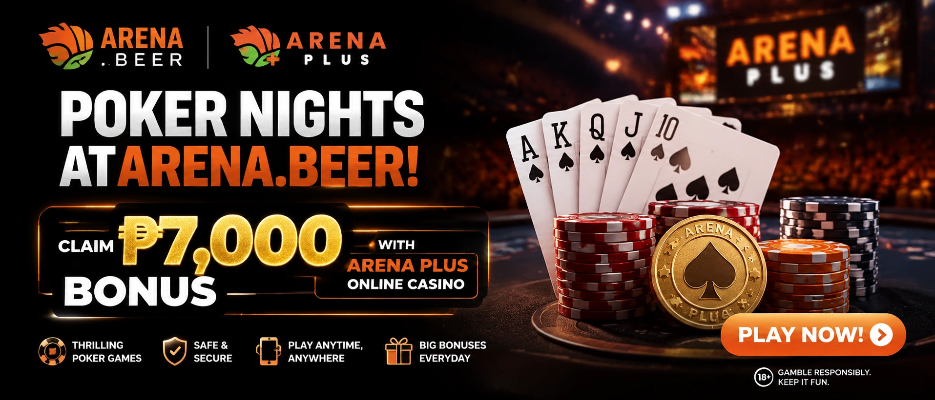 Poker table visual for Arena poker Philippines